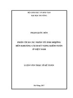 Phân tích các nhân tố ảnh hưởng đến khoảng cách kỳ vọng kiểm toán ở việt nam 