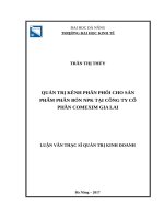 Quản trị kênh phân phối cho sản phẩm phân bón NPK tại công ty cổ phần comexim gia lai 