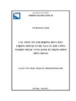 Các nhân tố ảnh hưởng đến chất lượng mối quan hệ tại các khu công nghiệp thuộc vùng kinh tế trọng điểm miền trung