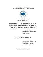 Một số nhân tố tác động đến sự hài lòng của du khách đối với dịch vụ du lịch tại khu du lịch núi bà đen tỉnh tây ninh 