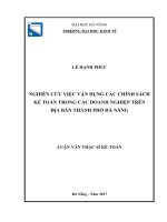 Nghiên cứu việc vận dụng các chính sách kế toán trong các doanh nghiệp trên địa bàn thành phố đà nẵng  