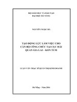 Tạo động lực làm việc cho cán bộ công chức tại cục hải quan gia lai   kon tum 