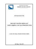 Thu hút nguồn nhân lực chất lượng cao của tỉnh kon tum 