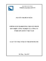 Chính sách marketing cho sản phẩm sơn nước công nghiệp của công ty TNHH sơn jotun việt nam 