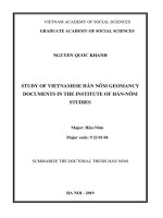 Nghiên cứu văn bản kham dư hán nôm việt nam tại viện nghiên cứu hán nôm tt tiếng anh 