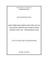 Hoàn thiện hoạt động nhận tiền gởi tại ngân hàng TMCP ngoại thương việt nam, chi nhánh đà nẵng 