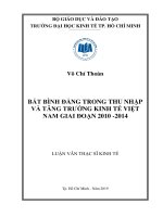 Bất bình đẳng trong thu nhập và tăng trưởng kinh tế việt nam giai đoạn 2010 – 2014 
