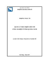 Quản lý nhà nước đối với công nghiệp ở tỉnh quảng ngãi 