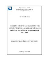 Ứng dụng mô hình cân bằng tổng thể để phân tích tác động của sự biến động giá xăng dầu trên các ngành kinh tế việt nam 