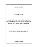 Nghiên cứu các nhân tố ảnh hưởng đến ý định mua rau an toàn của người tiêu dùng tại thành phố đà nẵng 