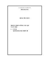 Hoàn thiện công tác quản lý thuế đối với hộ kinh doanh trên địa bàn thành phố kon tum, tỉnh kon tum 