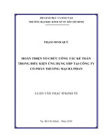 Hoàn thiện tổ chức công tác kế toán trong điều kiện ứng dụng ERP tại công ty cổ phần thương mại hà phan 