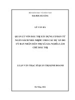 Quản lý vốn đầu tư xây dựng cơ bản từ ngân sách nhà nước cho các dự án do UBND thị xã gia nghĩa làm chủ đầu tư 