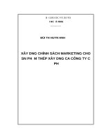 Xây dựng chính sách marketing cho sản phẩm thép xây dựng của công ty cổ phần kim khí miền trung 