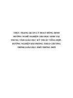 THỰC TRẠNG QUẢN lý HOẠT ĐỘNG ĐỊNH HƯỚNG NGHỀ NGHIỆP CHO học SINH tại TRUNG tâm GIÁO dục kỹ THUẬT TỔNG hợp   HƯỚNG NGHIỆP hải PHÒNG THEO CHƯƠNG TRÌNH GIÁO dục PHỔ THÔNG mới 
