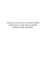 CƠ sở lý LUẬN về QUẢN lý GIÁO dục PHÒNG CHỐNG bạo lực học ĐƯỜNG CHO học SINH TRUNG học PHỔ THÔNG 