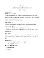 Giáo án Lịch sử 8 bài 13: Chiến tranh thế giới thứ nhất (1914  1918)
