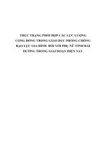 THỰC TRẠNG PHỐI hợp các lực LƯỢNG CỘNG ĐỒNG TRONG GIÁO dục PHÒNG CHỐNG bạo lực GIA ĐÌNH  đối với PHỤ nữ TỈNH hải DƯƠNG TRONG GIAI đoạn HIỆN NAY 