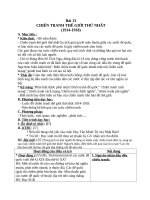 Giáo án Lịch sử 8 bài 13: Chiến tranh thế giới thứ nhất (1914  1918)