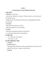 Giáo án Lịch sử 8 bài 2: Cách mạng tư sản Pháp (1789  1794)