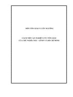 Cách tiếp cận nghiên cứu tôn giáo của Chủ nghĩa Mác - Lênin và Tư tưởng Hồ Chí Minh