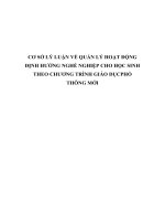 CƠ sở lý LUẬN về QUẢN lý HOẠT ĐỘNG ĐỊNH HƯỚNG NGHỀ NGHIỆP CHO học SINH THEO CHƯƠNG TRÌNH GIÁO dục PHỔ THÔNG mới 