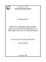 Kiểm soát nội bộ đối với hoạt động dịch vụ tại ngân hàng TMCP đầu tư và phát triển việt nam chi nhánh phố núi 