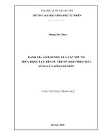 Đánh giá ảnh hưởng của các yếu tố thủy động lực đến xu thế ổn định theo mùa vùng cửa sông đà diễn 