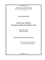 Mạch lạc trong văn bản nghị luận tiếng Việt