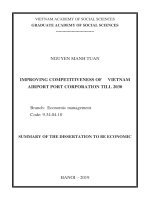Nâng cao năng lực cạnh tranh của tổng công ty cảng hàng không việt nam đến năm 2030 tt tiếng anh 