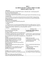 Giáo án Lịch sử 7 bài 1: Sự hình thành và phát triển của xã hội phong kiến ở Châu Âu