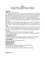 Giáo án Lịch sử 8 bài 8: Sự phát triển của kĩ thuật, khoa học, văn học và nghệ thuật