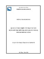 Quản lý nhà nước về trật tự xây dựng đô thị trên địa bàn quận cẩm lệ, thành phố đà nẵng 