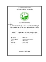 Đánh giá hiệu quả xử lý nước sinh hoạt của công ty cổ phần cấp nước điện biên 