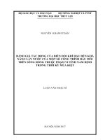 Đánh giá tác động của biến đổi khí hậu đến khả năng lấy nước của một số công trình đầu mối trên sông hồng thuộc phạm vi tỉnh nam định trong thời kỳ mùa kiệt 