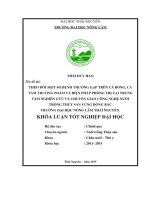 Theo dõi một số bệnh thường gặp trên cá Bỗng, cá tầm thương phẩm và biện pháp phòng trị tại Trung tâm nghiên cứu và chuyển giao khoa học công nghệ nuôi trồng thủy sản vùng Đông Bắc