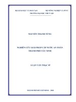Nghiên cứu giải pháp cấp nước an toàn thành phố tây ninh 