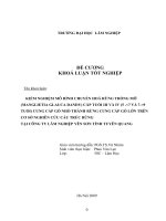 KIỂM NGHIỆM mô HÌNH CHUYỂN HOÁ RỪNG TRỒNG mỡ  (MANGLIETIA GLAUCA DANDY) cấp TUỔI III và IV (5  7 và 7 9 TUỔI) CUNG cấp gỗ NHỎ THÀNH RỪNG CUNG 