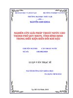 Nghiên cứu giải pháp thoát nước cho thành phố quy nhơn, tỉnh bình định trong điều kiện biến đổi khí hậu 