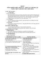 Giáo án Lịch sử 9 bài 23: Tổng khởi nghĩa tháng Tám năm 1945 và sự thành lập nước Việt Nam dân chủ cộng hòa
