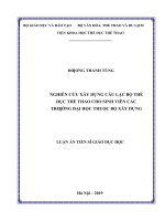 Nghiên cứu xây dựng câu lạc bộ thể dục thể thao cho sinh viên các trường đại học thuộc bộ xây dựng 