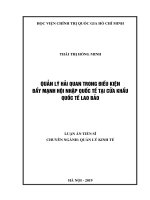 Quản lý hải quan trong điều kiện đẩy mạnh hội nhập quốc tế tại cửa khẩu quốc tế lao bảo 