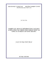 Nghiên cứu, đề xuất mô hình nâng cao chất lượng công tác chống thất thoát nước tại công ty cổ phần cấp nước thủ đức 
