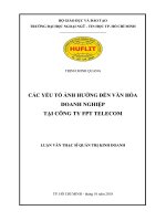 Các yếu tố ảnh hưởng đến văn hóa doanh nghiệp tại công ty FPT telecom 