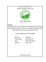 Đánh giá công tác cấp giấy chứng nhận quyền sử dụng đất cho hộ gia đình, cá nhân tại xã phú lâm, huyện yên sơn, tỉnh tuyên quang giai đoạn 2015   2017 