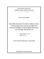 Đặc điểm sinh thái tái sinh tự nhiên của dầu con rái (dipteropcarpus alatus roxb) dưới tán rừng kín thường xanh âm nhiệt đới ở khu vực tân phú, tỉnh đồng nai 