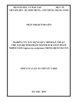 Nghiên cứu xây dựng quy trình kỹ thuật chế tạo bộ sinh phẩm nested PCR chẩn đoán nhiễm nấm c  neoformans trong dịch não tủy tt 