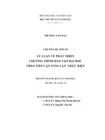 Chuyên đề tiến sỹ - Lý luận về phát triển chương trình đào tạo đại học theo tiếp cận năng lực thực hiện