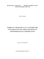 Nghiên cứu chế độ thủy lực và giải pháp tiêu năng phòng xói công trình cống kênh cụt thành phố rạch giá, tỉnh kiên giang 