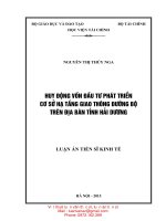 Huy động vốn đầu tư phát triển cơ sở hạ tầng giao thông đường bộ trên địa bàn tỉnh hải dương 